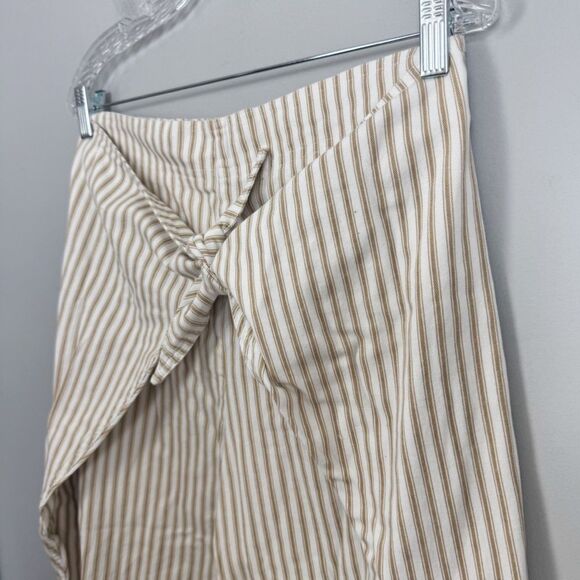 SILENCE + NOISE | UO Striped Cream & Tan Pants with Wrap Women’s Size Medium - Picture 4 of 11